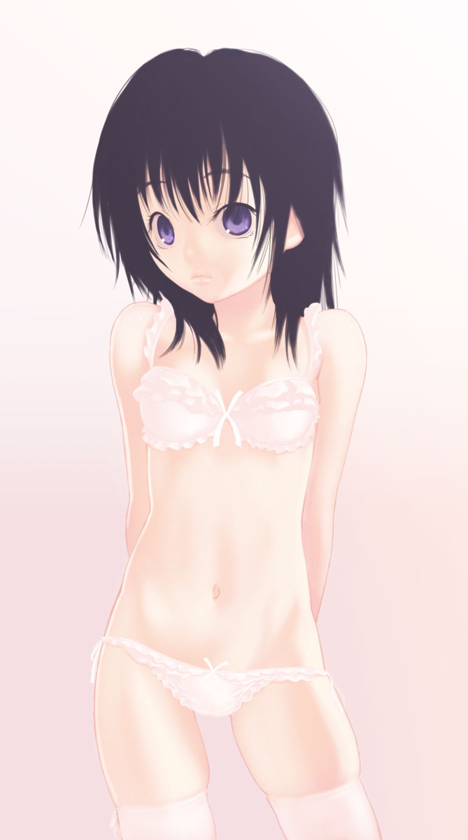 royalwatts, highres, 1girl, bra, female focus, lingerie, panties, solo, thighhighs, underwear, underwear only