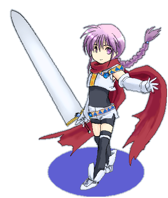yagisaka seto, angelous lazward, original, lowres, 1boy, male focus, oekaki, purple hair, scarf, solo, sword, weapon