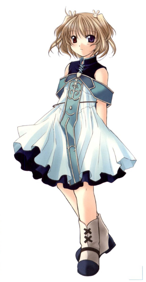 naruse chisato, lasty farson, angelic serenade, angelic serenade art collection, tenbatsu angel rabbie, light brown hair, artbook, highres, 1girl, ahoge, arms behind back, black dress, blue book, blue eyes, boots, closed mouth, dot nose, dress, female focus, full body, hair ornament, heterochromia, layered dress, light blush, looking at viewer, multicolored boots, multicolored dress, off-shoulder dress, off shoulder, rabbit hair ornament, red eyes, simple background, solo, standing, trapeze dress, two side up, white background, white boots, white dress