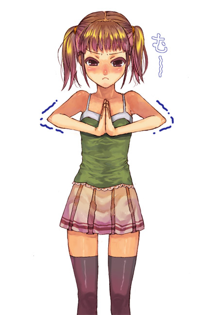 oira, oira (kagaribi), original, 1girl, female focus, solo, thighhighs, twintails, zettai ryouiki
