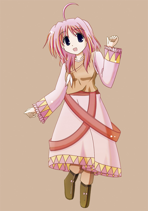 caro ru lushe, lyrical nanoha, mahou shoujo lyrical nanoha, mahou shoujo lyrical nanoha strikers, 00s, casual, pink hair, solo