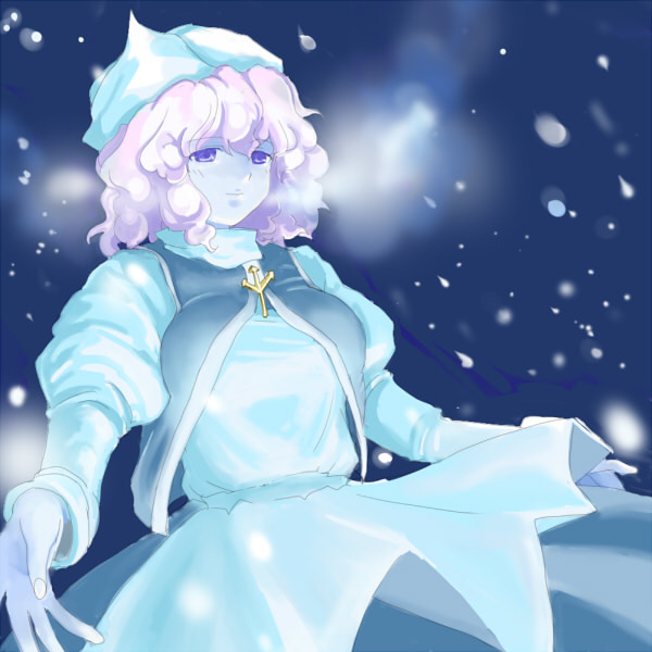 nanami sano, letty whiterock, touhou, 1girl, breath, female focus, outdoors, snow, solo, standing