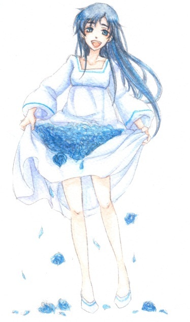 diva (blood+), blood+, 00s, black hair, blue eyes, dress, long hair