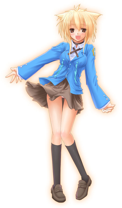 gizensha, character request, source request, 1girl, animal ears, blazer, cat ears, collar, female focus, jacket, school uniform, socks, solo, underwear