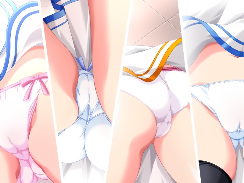 artist request, tagme, head out of frame, panties, underwear, upskirt