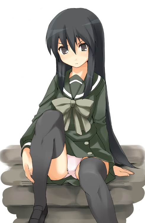date (senpen), shana, shakugan no shana, 00s, panties, school uniform, serafuku, solo, thighhighs, underwear