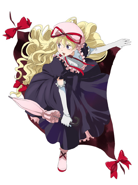 umishima senbon, yakumo yukari, touhou, bad id, bad pixiv id, 1girl, elbow gloves, female focus, gap (touhou), gloves, solo, white gloves