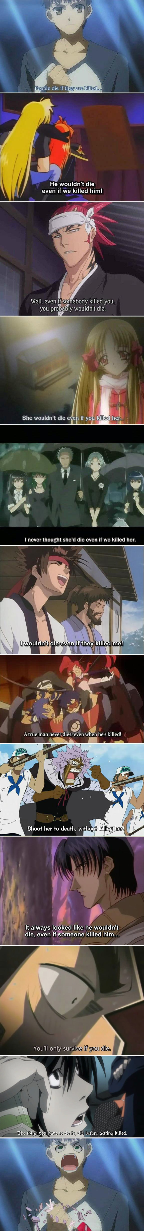 abarai renji, akiba megumi, azuma hatsumi, emiya shirou, gourry gabriev, kamina (ttgl), kirihara yui, kokubunji koyori, l (death note), lagann, lina inverse, mibu shiro, sagara sanosuke, sakurai asuka, shinomori aoshi, simon (ttgl), spandam, tokisaka runa, yoko littner, 4chan, akagi, akagi: yami ni oritatta tensai, bleach, death note, fate/stay night, fate (series), fukumoto mahjong, musekinin kanchou tylor, nurse witch komugi-chan, one piece, rurouni kenshin, slayers, tengen toppa gurren lagann, yami to boushi to hon no tabibito, screencap, absurdres, anime screenshot, highres, long image, tall image, 00s, 6+boys, 6+girls, compilation, enies lobby, fansub, it's over 9000 (meme), meme, multiple boys, multiple girls, obvious, people die if they are killed (meme), scouter, subtitled