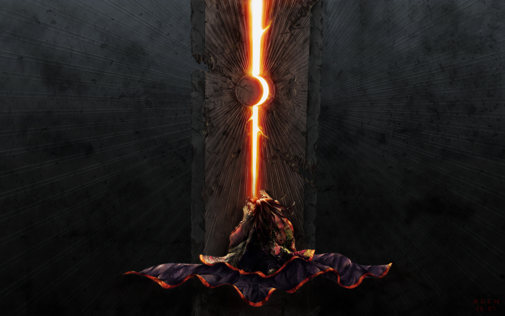 archlich, houraisan kaguya, touhou, bad deviantart id, bad id, highres, 1girl, dark, female focus, solo