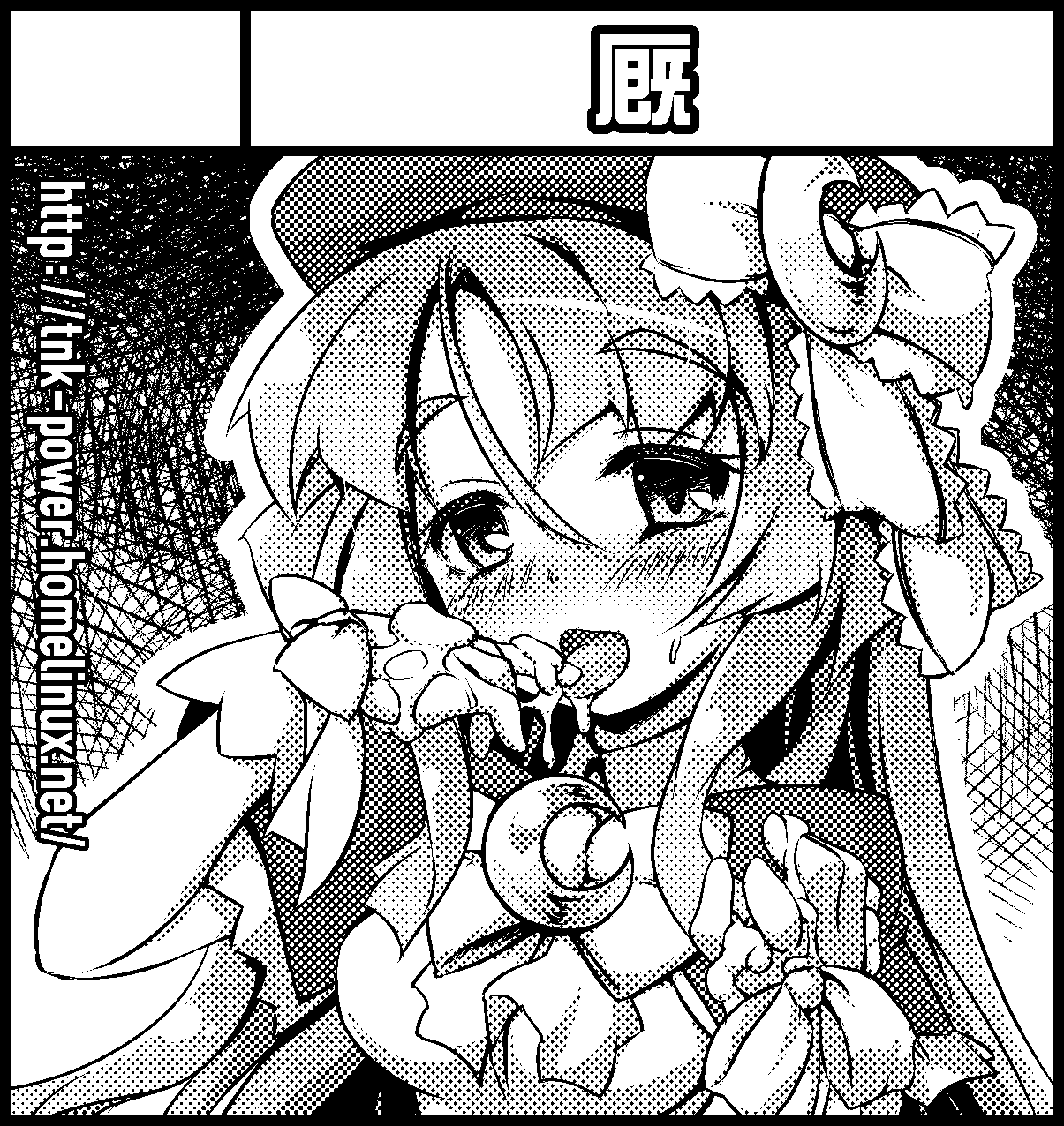 uma (tnk-power), tsukuyomi luna, gen'ei wo kakeru taiyou, highres, 1girl, beret, blush, breasts, capelet, cum, gloves, hat, licking, long hair, magical girl, monochrome, moon (ornament), saliva, tongue, tongue out
