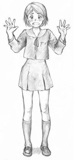 mokyu tasuku, mokyusuke, original, 1girl, blush, female focus, greyscale, monochrome, sketch, solo