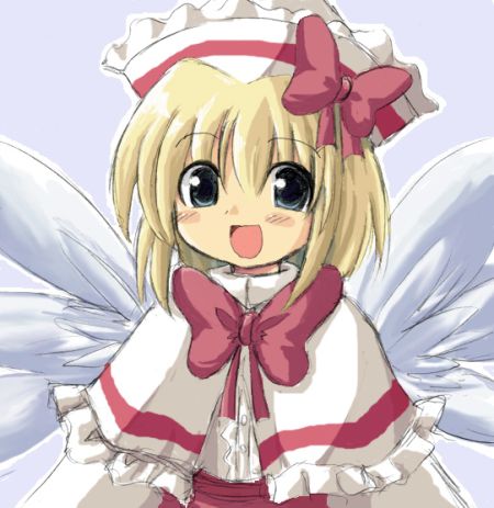 lily white, touhou, lowres, 1girl, blonde hair, female focus, solo