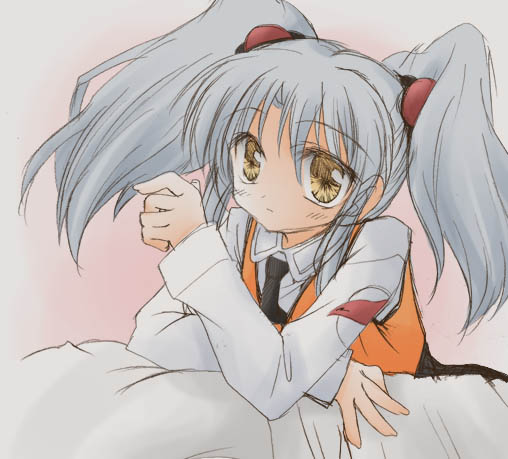 hoshino ruri, kidou senkan nadesico, uniform, tagme, bed, solo, twintails