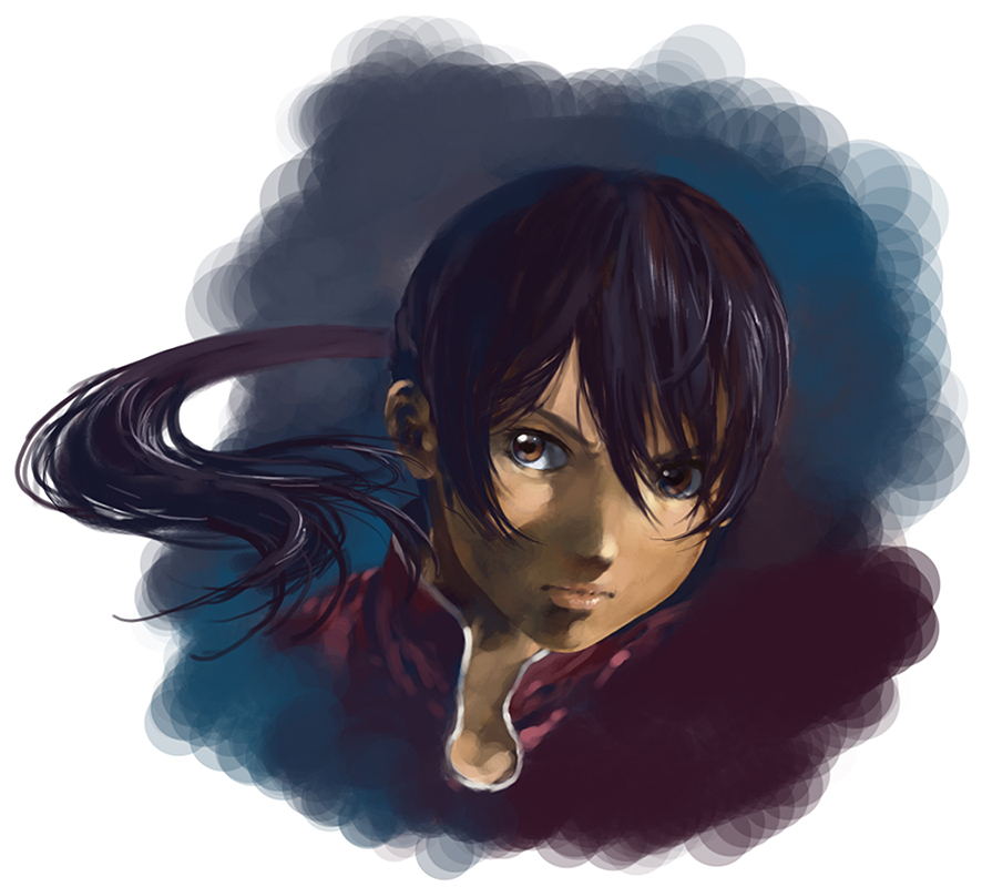 reise, balsa, seirei no moribito, 1girl, black hair, brown eyes, female focus, ponytail, solo