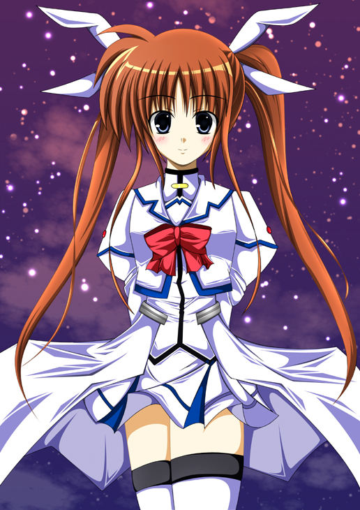takamachi nanoha, lyrical nanoha, mahou shoujo lyrical nanoha, mahou shoujo lyrical nanoha strikers, 00s, solo, thighhighs, twintails, zettai ryouiki