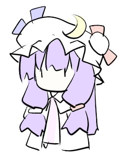 natsuki (silent selena), patchouli knowledge, touhou, lowres, 1girl, chibi, female focus, simple background, sketch, solo, standing, white background