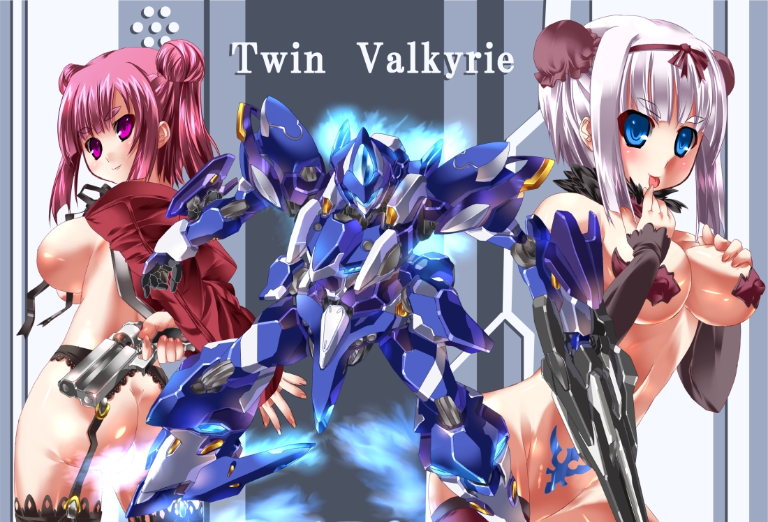 yoshimoto (dear life), original, 2girls, ass, breasts, cleavage, large breasts, mecha, multiple girls, robot, sideboob