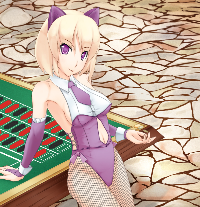 yoshino gaya, original, tagme, casino, fishnet pantyhose, fishnets, pantyhose, roulette table, solo, table