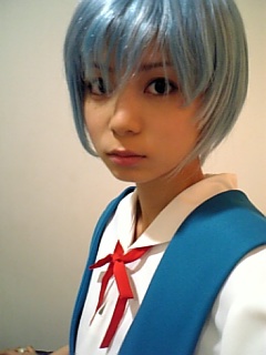 ayanami rei, neon genesis evangelion, lowres, photo (medium), asian, ayanami rei (cosplay), cosplay, qvga, solo, trap