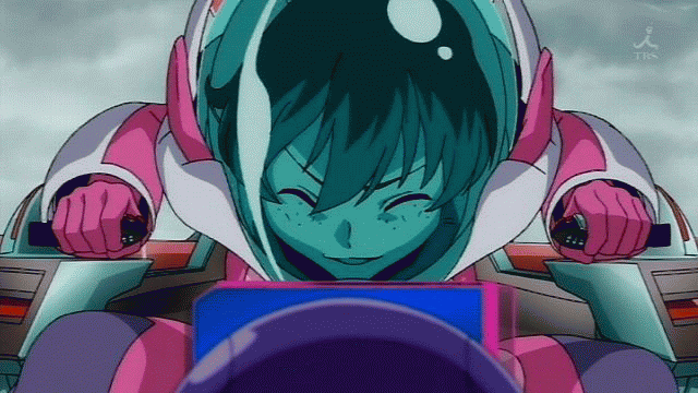 bad haro, haro, nena trinity, gundam, gundam 00, animated, animated gif, 00s, crazy, freckles, laughing, solo