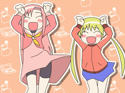 kisairo kaede, katsura hinagiku, sanzen'in nagi, hayate no gotoku!, animated, animated gif, lowres, 00s, caramelldansen, raglan sleeves