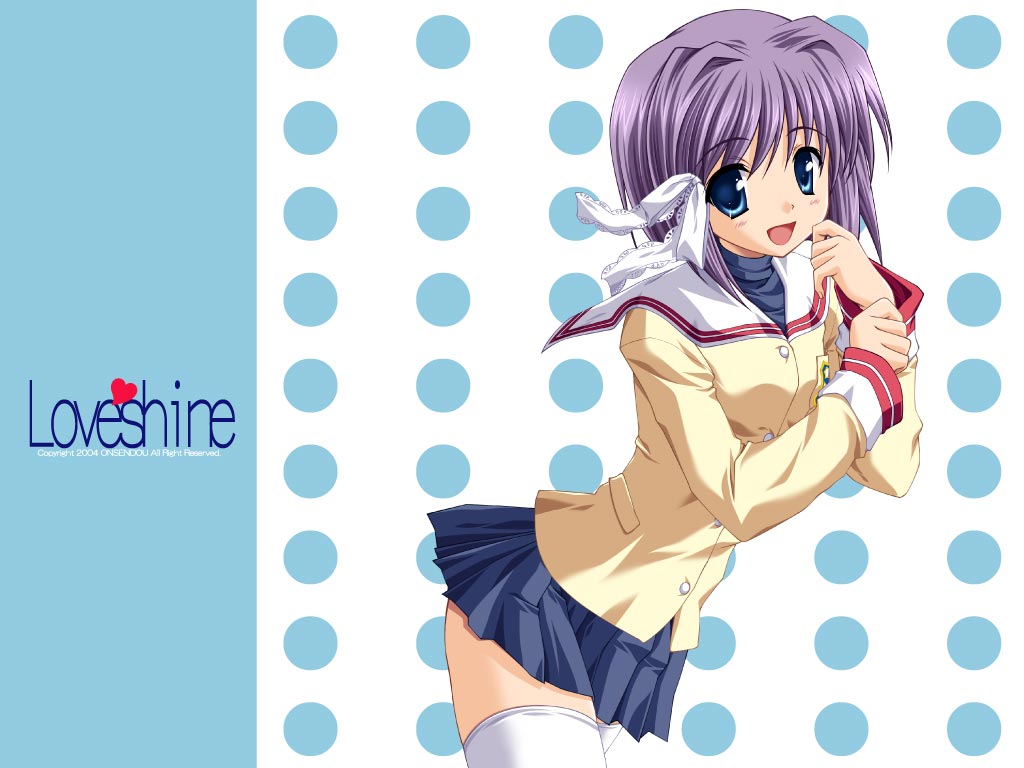 fujibayashi ryou, clannad, 00s, purple hair, school uniform, serafuku, solo, thighhighs, zettai ryouiki