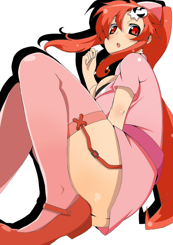 toudori, yoko littner, tengen toppa gurren lagann, 00s, 1girl, female focus, no panties, nurse, solo, thighhighs, zettai ryouiki