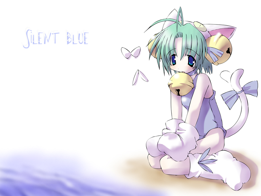 zankuro, dejiko, di gi charat, 1girl, animal ears, antenna hair, bell, cat ears, cat tail, female focus, solo, tail