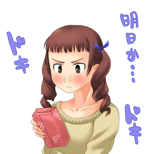toshifumi, matsudaira touko, maria-sama ga miteru, lowres, translated, 00s, blush, drill hair, solo, valentine