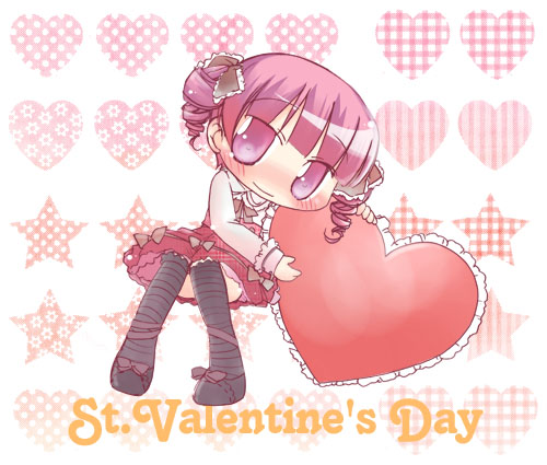 kouzuki tomoru, kozuki tomoru, matsudaira touko, maria-sama ga miteru, lowres, 00s, 1girl, female focus, solo, thighhighs, valentine