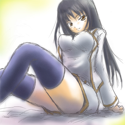 urutsu sahari, nanto yaya, strawberry panic!, lowres, 00s, 1girl, female focus, solo, thighhighs