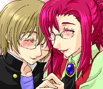 kazami mizuho, kusanagi kei, onegai teacher, lowres, 00s, glasses, oekaki, pince-nez, teacher, teacher and student