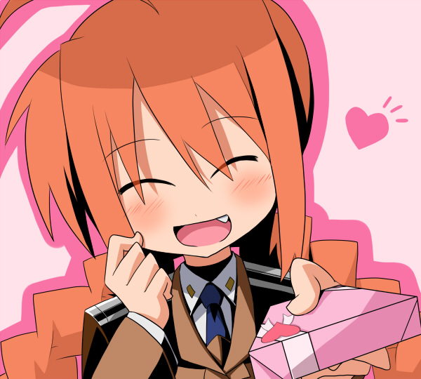 aiai, vita (nanoha), lyrical nanoha, mahou shoujo lyrical nanoha, mahou shoujo lyrical nanoha strikers, 00s, blush, fang, solo, valentine