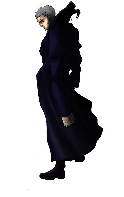 nrvnqsr chaos, tsukihime, 00s, 1boy, animal, animal on shoulder, bird, bird on shoulder, crow, darkness, male focus, solo, white hair
