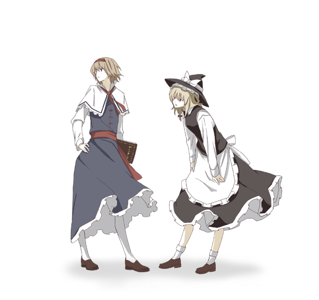 kajiki, alice margatroid, kirisame marisa, touhou, white legwear, 2girls, blonde hair, female focus, kirisame manrisa, multiple girls, pantyhose