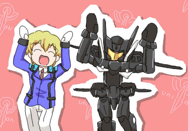 flag custom, graham aker, gundam, gundam 00, bad id, bad pixiv id, 00s, caramelldansen, flag, male focus, mecha, robot