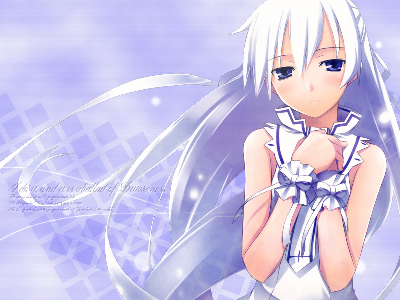 nanakusa, momo (shinigami no ballad), shinigami no ballad, 00s, 1girl, blue eyes, female focus, long hair, solo, white hair