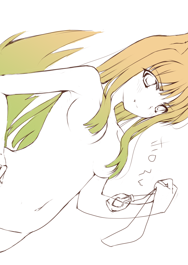 yu yu, holo, spice and wolf, tagme, unfinished, 00s, animal ears, nude, solo, wolf ears