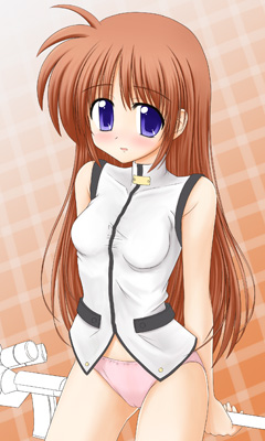mugityax, raising heart, takamachi nanoha, lyrical nanoha, mahou shoujo lyrical nanoha, mahou shoujo lyrical nanoha strikers, lowres, 00s, 1girl, female focus, panties, solo, underwear