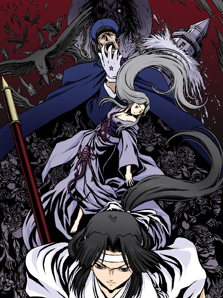 iga tomoteru, original, bird, crow, feathers, gloves, japanese clothes