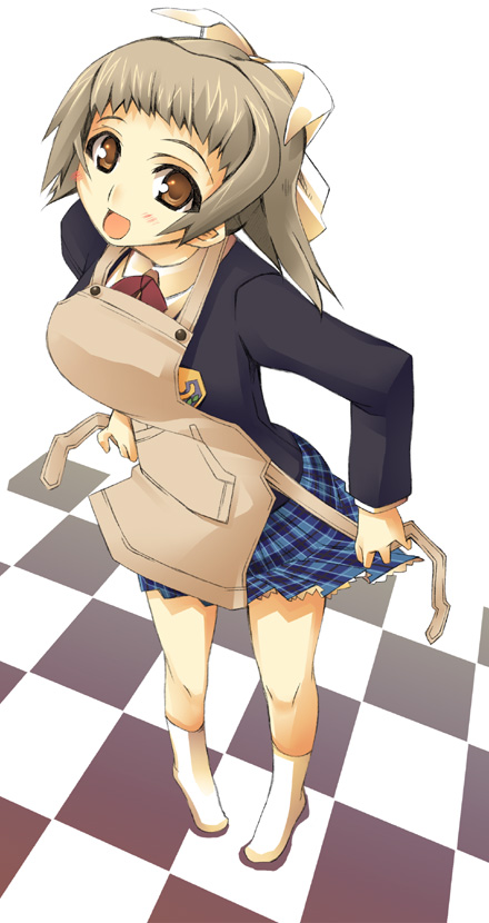 takamura kazuha, amatsuka hotaru, baby princess, 10s, apron, blazer, jacket, school uniform, solo