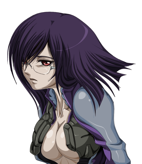 madhatter hello, tieria erde, gundam, gundam 00, bad id, bad pixiv id, 00s, 1girl, breasts, cleavage, female focus, genderswap, genderswap (mtf), glasses, medium breasts, solo