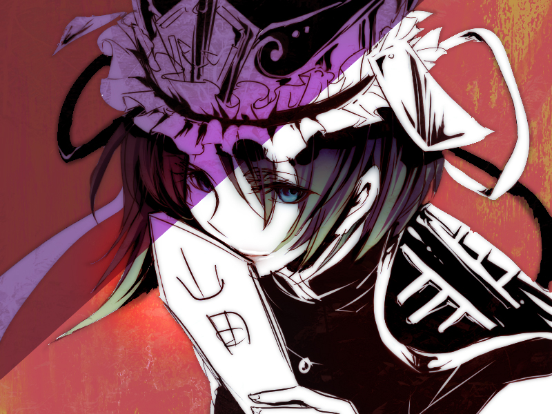 shiki eiki, touhou, 1girl, blue eyes, blush, female focus, green hair, hat, pale skin, ribbon, rod of remorse, short hair, solo