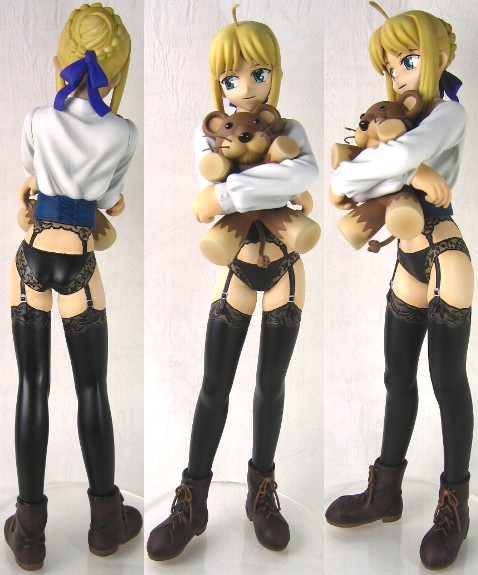 artoria pendragon (fate), pon de lion, saber (fate), fate/stay night, fate (series), photo (medium), 00s, figure, garter belt, lingerie, lion, panties, thighhighs, underwear