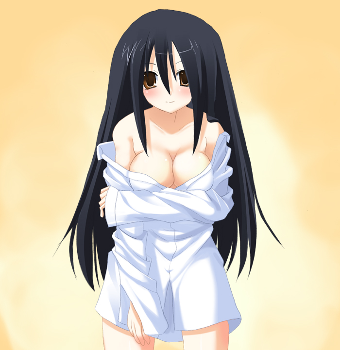 odaya, odayan, komori kiri, sayonara zetsubou sensei, 00s, 1girl, arm under breasts, bare shoulders, bottomless, breasts, dress shirt, female focus, long hair, shirt, solo, very long hair