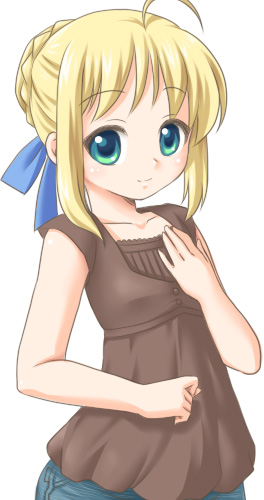 manjiduka, artoria pendragon (fate), saber (fate), fate/stay night, fate (series), lowres, 00s, 1girl, alternate costume, female focus, simple background, solo