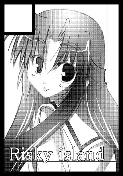 ryuuryuu, asakura ryoko, suzumiya haruhi no yuuutsu, 00s, 1girl, black border, border, circle cut, female focus, greyscale, half updo, monochrome, solo