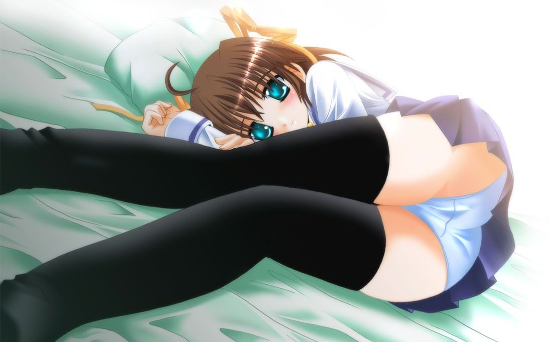 asakura nemu, da capo, da capo i, 00s, 1girl, female focus, panties, pantyshot, school uniform, serafuku, solo, thighhighs, underwear, upskirt