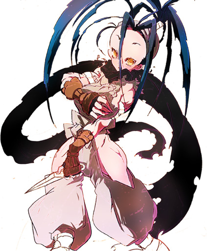 mura kuroe, ibuki (street fighter), capcom, street fighter, street fighter iii (series), bad id, bad pixiv id, 1girl, bare hips, clothing cutout, female focus, hip vent, ninja, solo