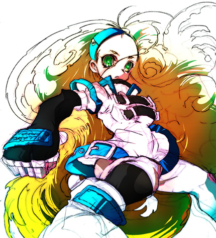 mura kuroe, millia rage, arc system works, guilty gear, bad id, bad pixiv id, lowres, 1girl, female focus, legs apart, solo